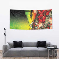 Aboriginal Dot Art Vanuatu Tapestry Tropical Flowers