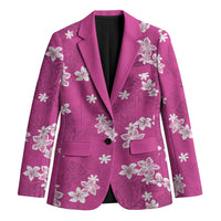 Hawaii Monstera Deliciosa Blazer Pink Plumeria Polynesian Pattern - Polynesian Pride