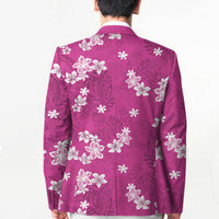Hawaii Monstera Deliciosa Blazer Pink Plumeria Polynesian Pattern - Polynesian Pride