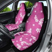 Hawaii Monstera Deliciosa Car Seat Cover Pink Plumeria Polynesian Pattern - Polynesian Pride