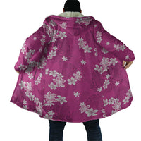 Hawaii Monstera Deliciosa Cloak Pink Plumeria Polynesian Pattern - Polynesian Pride