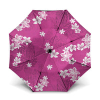 Hawaii Monstera Deliciosa Umbrella Pink Plumeria Polynesian Pattern - Polynesian Pride