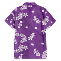 Hawaii Monstera Deliciosa Family Matching Tank Maxi Dress and Hawaiian Shirt Purple Plumeria Polynesian Pattern - Polynesian Pride