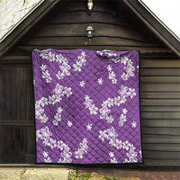 Hawaii Monstera Deliciosa Quilt Purple Plumeria Polynesian Pattern - Polynesian Pride