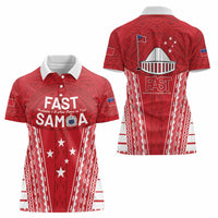 Samoa FAST Women Polo Shirt Forever Proud Samoan Tribal Pattern - Polynesian Pride