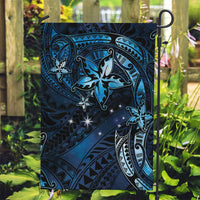 Hawaii Makahiki Season Garden Flag Floral Tribal Tattoo Blue Galaxy LT05 Garden Flag Blue - Polynesian Pride