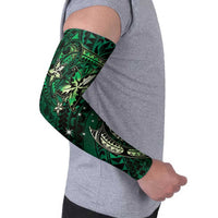 Hawaii Makahiki Season Arm Sleeves Floral Tribal Tattoo Green Galaxy LT05 - Polynesian Pride