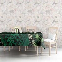 Hawaii Makahiki Season Tablecloth Floral Tribal Tattoo Green Galaxy