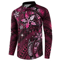 Hawaii Makahiki Season Button Sweatshirt Floral Tribal Tattoo Pink Galaxy