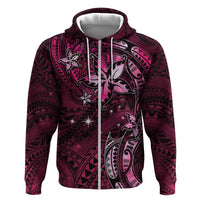 Hawaii Makahiki Season Hoodie Floral Tribal Tattoo Pink Galaxy