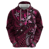Hawaii Makahiki Season Hoodie Floral Tribal Tattoo Pink Galaxy
