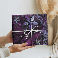 Hawaii Makahiki Season Wrapping Paper Floral Tribal Tattoo Purple Galaxy - Polynesian Pride