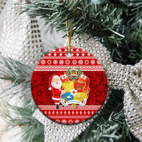 Tonga Christmas Ceramic Ornament Kilisimasi Fiefia Santas Coat Of Arms LT05 - Polynesian Pride