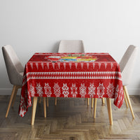 Tonga Christmas Tablecloth Kilisimasi Fiefia Santas Coat Of Arms LT05 - Polynesian Pride