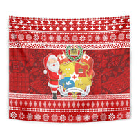 Tonga Christmas Tapestry Kilisimasi Fiefia Santas Coat Of Arms LT05 - Polynesian Pride