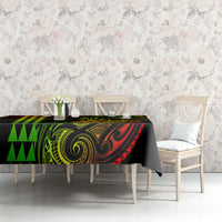 Hawaii Hauoli Makahiki Hou Tablecloth Lono Hawaiian God Kakau Polynesian Tribal Reggae LT05 - Polynesian Pride