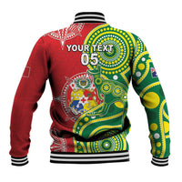 Custom Tonga Australia Rugby Baseball Jacket Kangaroos And Tonga Mate Maa Together