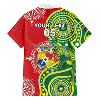 Custom Tonga Australia Rugby Family Matching Summer Maxi Dress and Hawaiian Shirt Kangaroos And Tonga Mate Maa Together