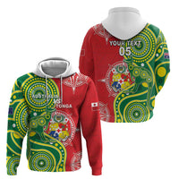 Custom Tonga Australia Rugby Hoodie Kangaroos And Tonga Mate Maa Together