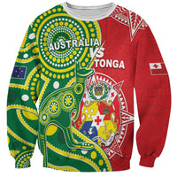 Custom Tonga Australia Rugby Sweatshirt Kangaroos And Tonga Mate Maa Together