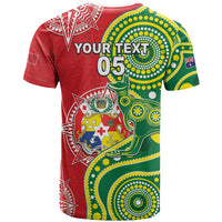 Custom Tonga Australia Rugby T Shirt Kangaroos And Tonga Mate Maa Together