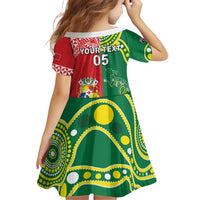 Custom Tonga XIII And Australia Kangaroos Family Matching Puletasi and Hawaiian Shirt Mate Maa Tongan Ngatu With Aboriginal