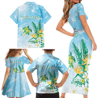 Personalised 2025 Aloha Hawaii Family Matching Short Sleeve Bodycon Dress and Hawaiian Shirt Tropical Flowers And Honu