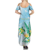 Personalised 2025 Aloha Hawaii Summer Maxi Dress Tropical Flowers And Honu
