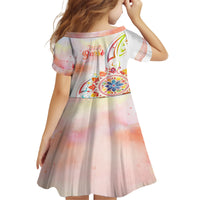 Happy Holi Festival Family Matching Off Shoulder Short Dress and Hawaiian Shirt Rangoli With Polynesian Pattern LT05 - Polynesian Pride