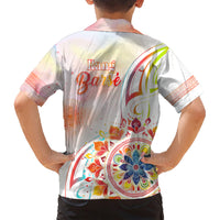 Happy Holi Festival Family Matching Short Sleeve Bodycon Dress and Hawaiian Shirt Rangoli With Polynesian Pattern LT05 - Polynesian Pride