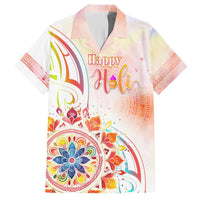 Happy Holi Festival Hawaiian Shirt Rangoli With Polynesian Pattern LT05 White - Polynesian Pride