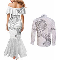 Brain Cancer Warrior Couples Matching Mermaid Dress and Long Sleeve Button Shirt Never Give Up
