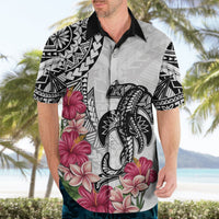 White Polynesian Hammerhead Shark Tribal Pattern Hawaiian Shirt LT05 - Polynesian Pride