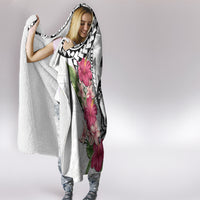White Polynesian Hammerhead Shark Tribal Pattern Hooded Blanket LT05 - Polynesian Pride