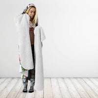 White Polynesian Hammerhead Shark Tribal Pattern Hooded Blanket LT05 - Polynesian Pride