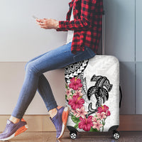 White Polynesian Hammerhead Shark Tribal Pattern Luggage Cover LT05 - Polynesian Pride