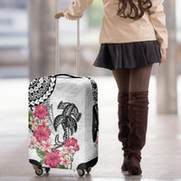 White Polynesian Hammerhead Shark Tribal Pattern Luggage Cover LT05 - Polynesian Pride