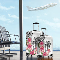 White Polynesian Hammerhead Shark Tribal Pattern Luggage Cover LT05 - Polynesian Pride
