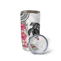 White Polynesian Hammerhead Shark Tribal Pattern Tumbler Cup