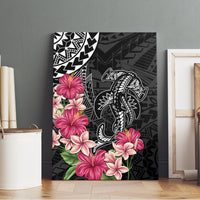 Black Polynesian Hammerhead Shark Tribal Pattern Canvas Wall Art