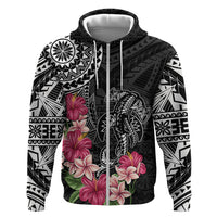 Black Polynesian Hammerhead Shark Tribal Pattern Hoodie LT05 Zip Hoodie Black - Polynesian Pride