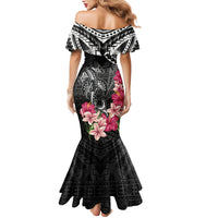Black Polynesian Hammerhead Shark Tribal Pattern Mermaid Dress LT05 - Polynesian Pride