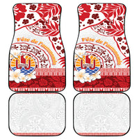 French Polynesia Internal Autonomy Day Car Mats Tropical Hibiscus And Turtle Pattern