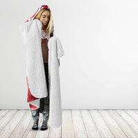 French Polynesia Internal Autonomy Day Hooded Blanket Tropical Hibiscus And Turtle Pattern