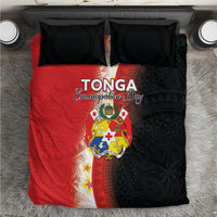 Tonga Emancipation Day Bedding Set Tongan Ngatu Pattern With Plumeria