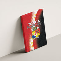 Tonga Emancipation Day Canvas Wall Art Tongan Ngatu Pattern With Plumeria