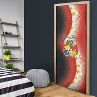 Personalised Tonga Emancipation Day Door Cover Tongan Ngatu Pattern With Plumeria