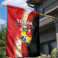 Tonga Emancipation Day Garden Flag Tongan Ngatu Pattern With Plumeria