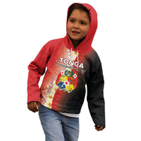Personalised Tonga Emancipation Day Kid Hoodie Tongan Ngatu Pattern With Plumeria