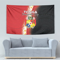 Tonga Emancipation Day Tapestry Tongan Ngatu Pattern With Plumeria